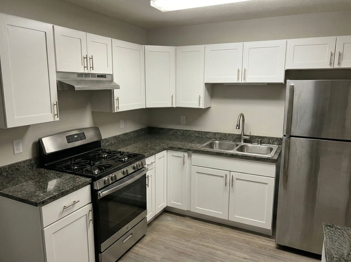 Clean kitchen after professional cleaning